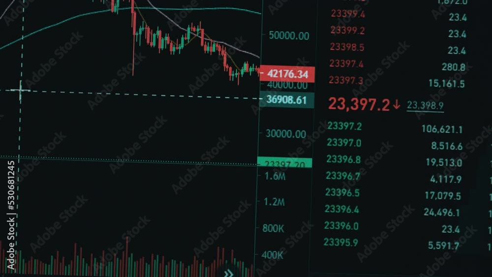 Poster cryptocurrency chart, bitcoin graph rising. the value of digital money cryptocurrency is rapidly ris