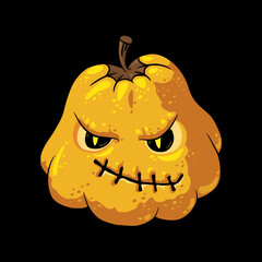 halloween pumpkin with angry face
