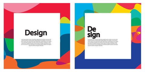 Modern abstract cover set. Cool colorful abstract shapes composition. Vector Eps 4.