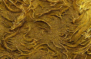 Abstract golden background. Dragon skin. 3D illustration