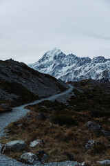 Fototapeta na wymiar New Zealand Mount Cook. Hooker valley track.