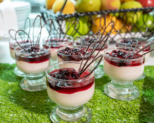 dessert, breakfast and dinner buffet