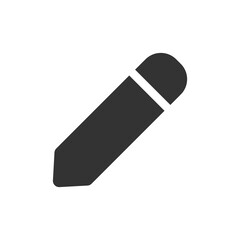 Paintbrush, pen, pencil icon. Office tool silhouette symbol in png flat style.