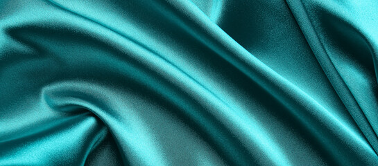 Texture of turquoise fabric as background