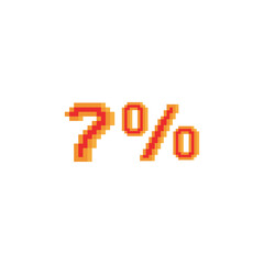 7 Percent with pixel art on white background.