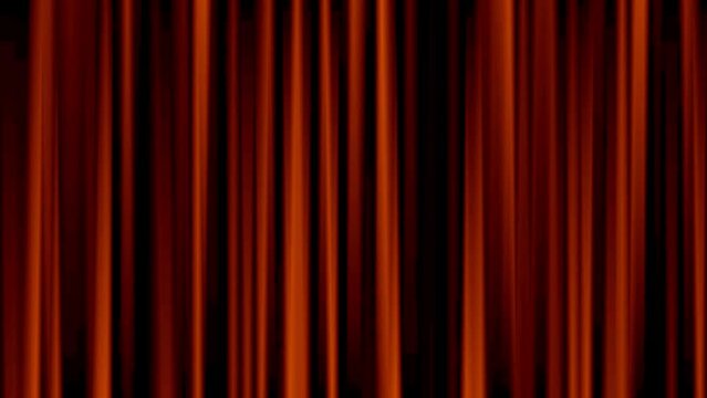 Beautiful shiny dark orange color curtain abstract background wave silk smooth curtain Beautiful stock footage.