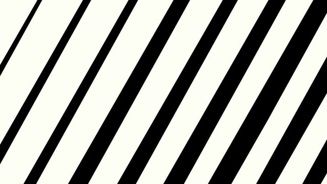 Black and white slant lines stripes animation blinds effect open and close transition background.