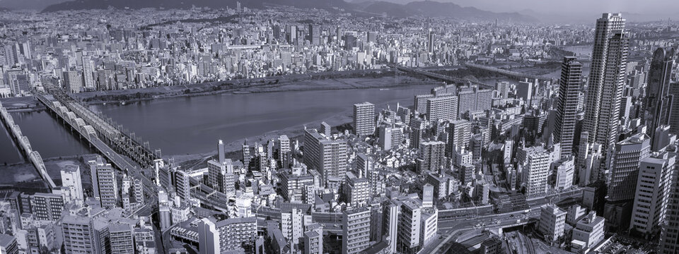 Cityscape of Osaka in Japen