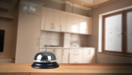 Hotel service bell , concept of first class service business.