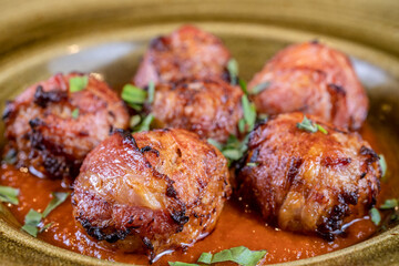 Typical colombian food, chorizo meatballs