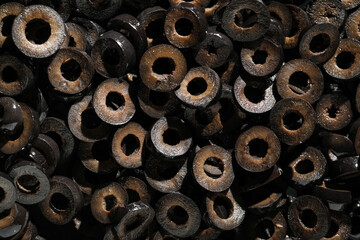 Sliced black olives as background