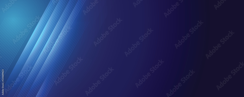Poster abstract modern blue background with bright elements, parallel lines and geometric shape in vector i
