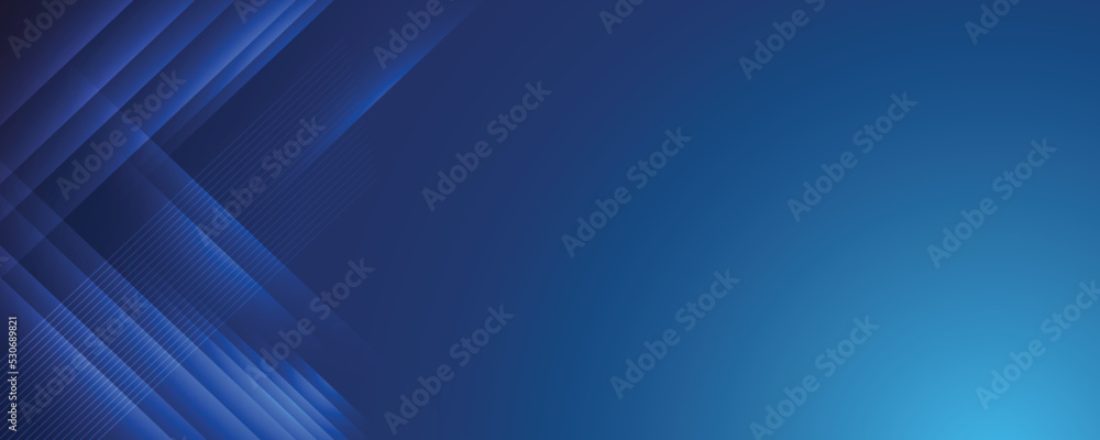 Poster abstract modern blue background with bright elements, parallel lines and geometric shape in vector i