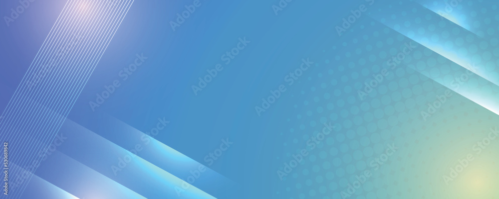 Poster abstract modern blue background with bright elements, parallel lines and geometric shape in vector i