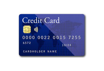 Transparent PNG of Mockup Blue Credit Card