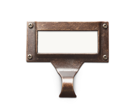Transparent PNG of Antique Blank File Label - Powered by Adobe