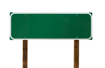 Transparent PNG of Medium Blank Green Road Sign Ready For Your Message.