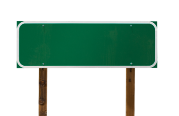 Transparent PNG of Medium Blank Green Road Sign Ready For Your Message.