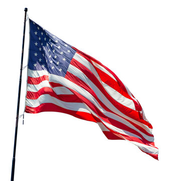 Transparent PNG of An American Flag Waving In The Wind.