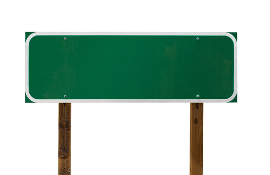 Naklejki Transparent PNG of Medium Blank Green Road Sign Ready For Your Message.