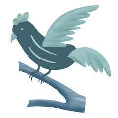 Bird  handrawn cartoon illustration