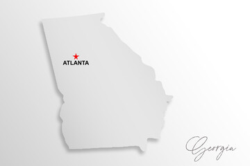 Georgia map isolated on white background