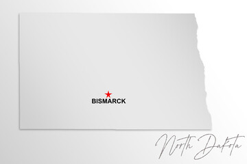 North Dakota map isolated on white background