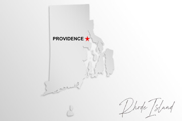 Rhode Island map isolated on white background