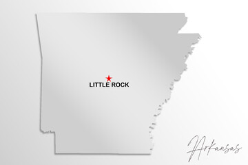 Arkansas map isolated on white background