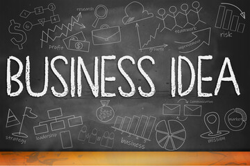 Business idea concept on chalkboard