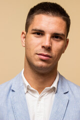 Obraz premium Portrait of handsome young man in suit