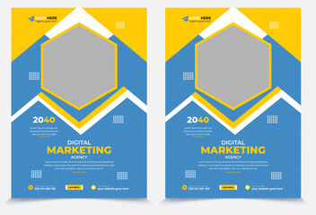 Professional corporate book cover and annual report cover design template