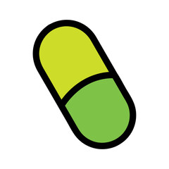 Isolated colored 60s groovy medicine pill icon Vector
