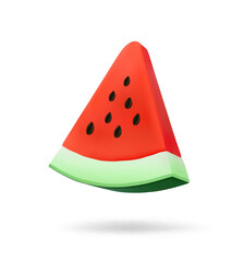 A piece of watermelon is like an inflatable toy. Wind illustration