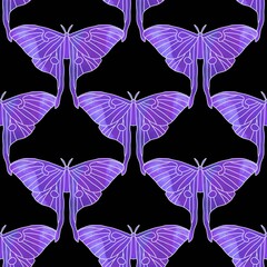 Fototapeta na wymiar Summer abstract geometric seamless butterfly moth pattern for wrapping paper and kids clothes print and fabrics