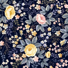 Chinese style flower background material illustration