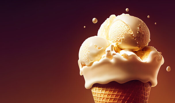 3D illustration digital art, close-up of a delicious Ice Cream.