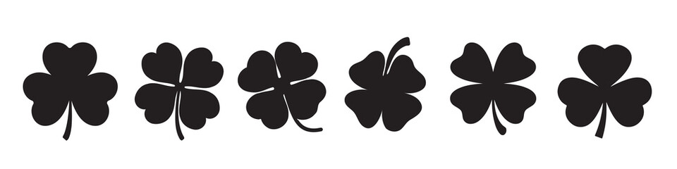Clover leaf simple icon set