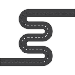 Creative vector illustration of winding curved road.