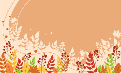 abstract autumn vector illustration. Autumn background illustration vector. Flat background of autumn