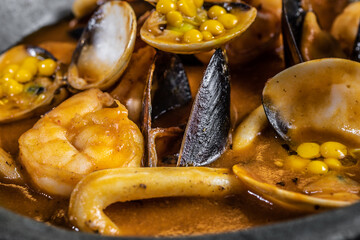 Typical colombian food, seafood casserole
