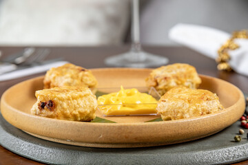 Typical colombian food, ripe banana cylinders