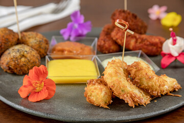 Typical colombian food, trilogy of the pacific