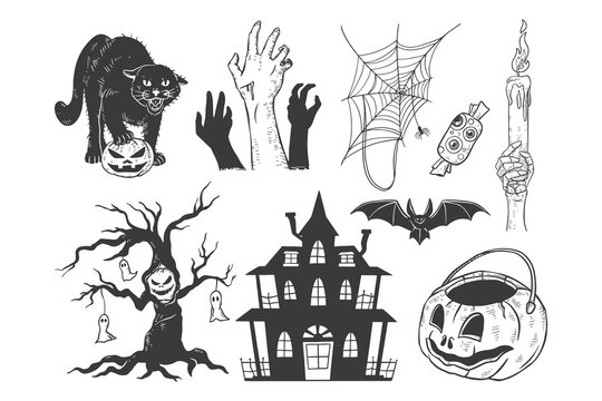 Hand Drawn Halloween Illustration Set