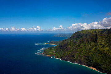 coast auf kauai, Hawaii, view of the sea and mountains