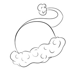 Santa hat for Christmas holiday, black and white illustration