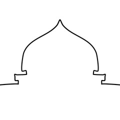 Dome mosque line illustration