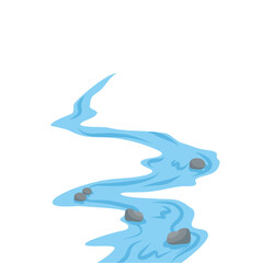 Mountain river with rock stone 