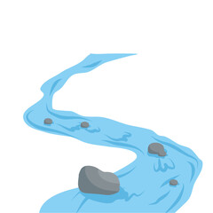 Mountain river with rock stone 