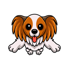 Cute papillon dog cartoon jumping